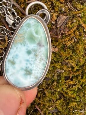 Genuine Larimar pendent and chain